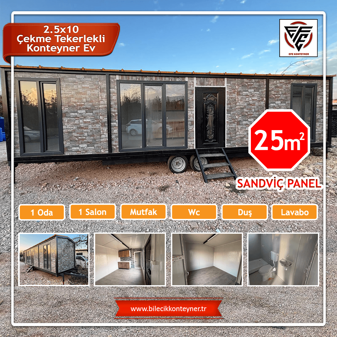 2.5x10 Çekme Tekerlekli Konteyner